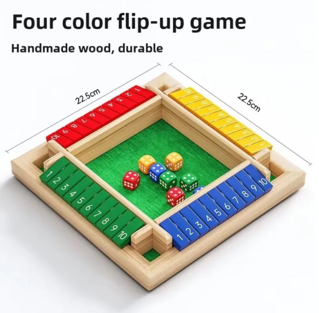 Multi colour Wooden Shut the Box Game