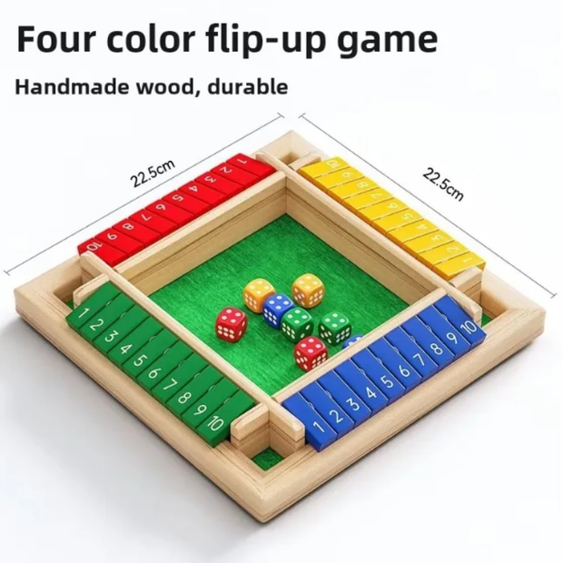 Multi colour Wooden Shut the Box Game