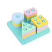 Wooden 4 Column Shape Sorter - Pastel Variant