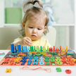 Wooden Dino theme Log Board with Alphabets and Numbers