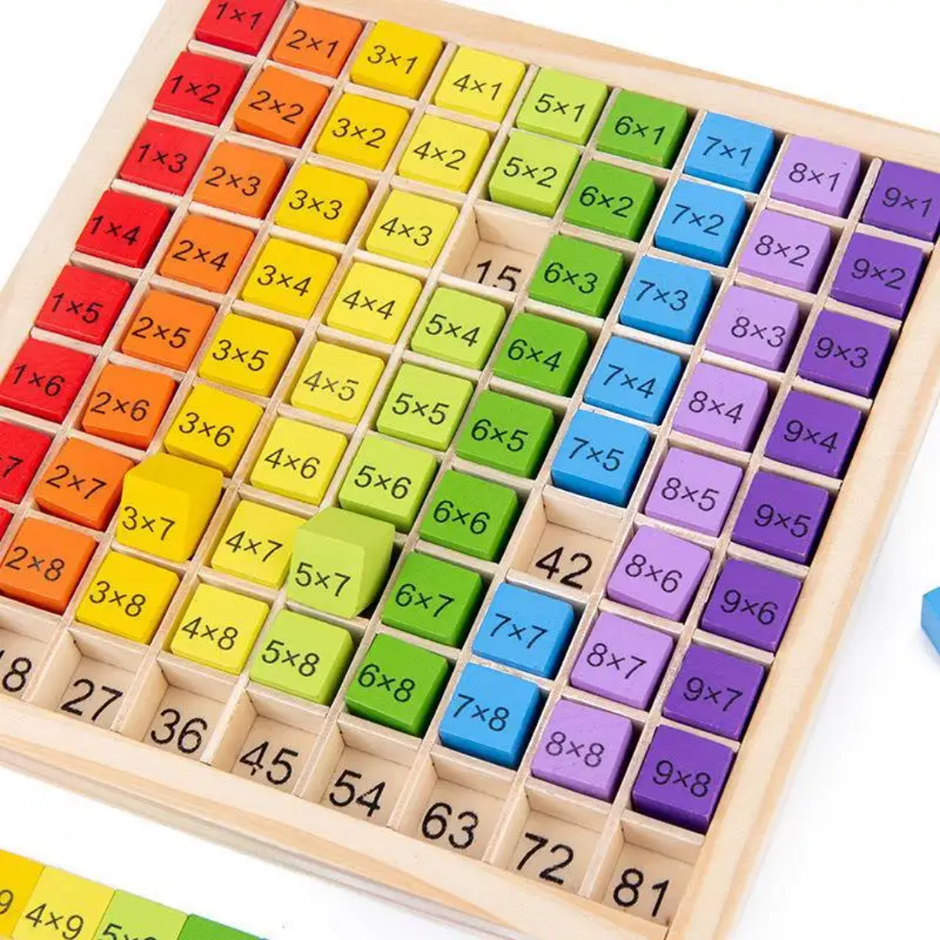 Wooden Multiplication Learning Board 1-9
