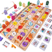 Wooden Educational Counting and Uppercase Letter Log Board
