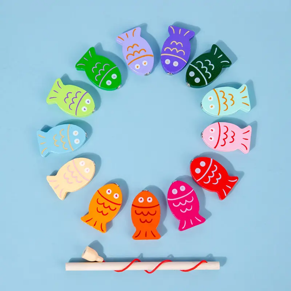 Wooden Educational Counting and Uppercase Letter Log Board