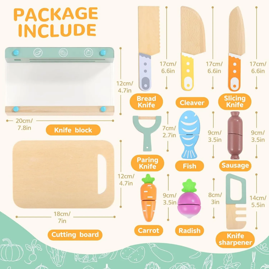 My Little Kitchen Accessories- Fully Wooden Pretend Play