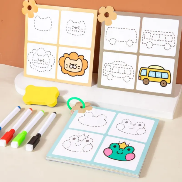 Step by Step Drawing Activity for Kids - Reusable and Erasable Sketches