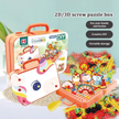 DIY Creative Puzzle Box - Building Blocks Assembled - Unicorn Theme With Battery Operated Screw Driver Pretend Play
