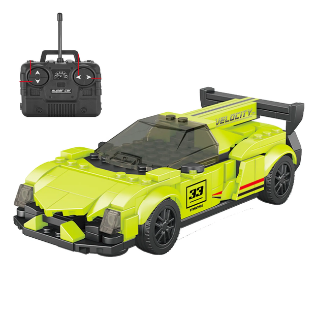 Block Remote Control Green Car - 178 pcs - Remote operated