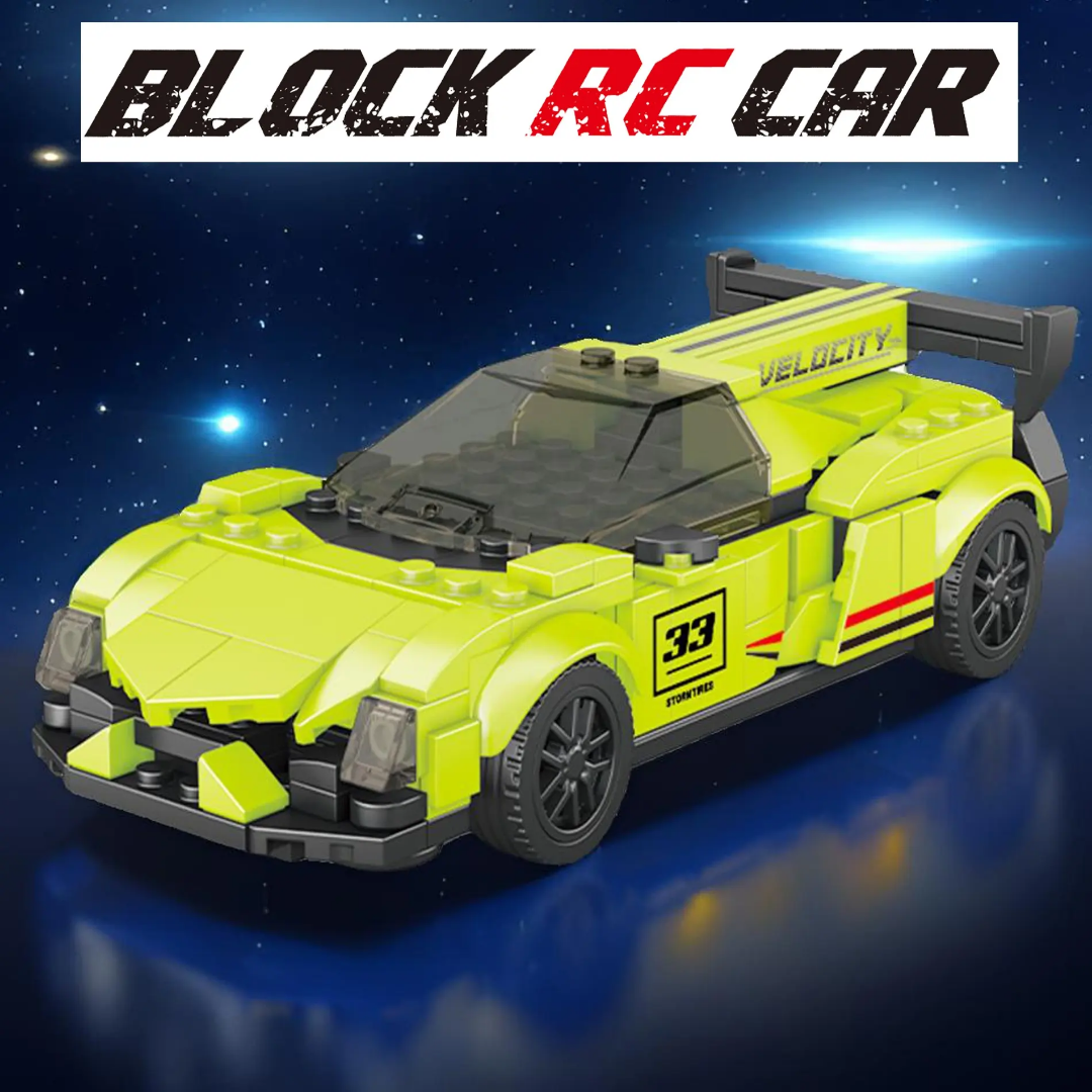 Block Remote Control Green Car - 178 pcs - Remote operated