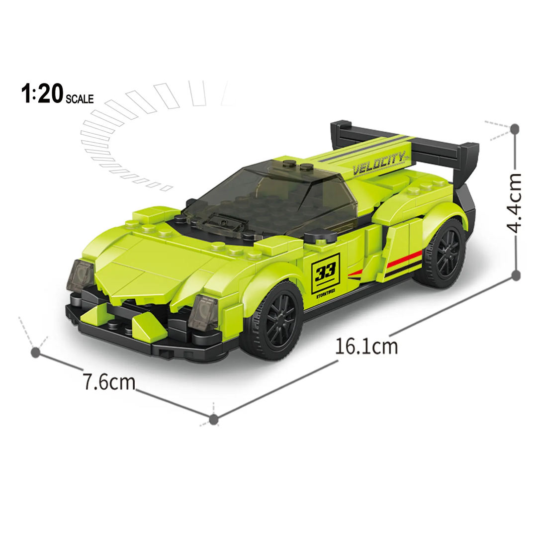 Block Remote Control Green Car - 178 pcs - Remote operated