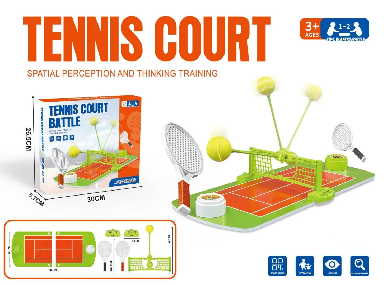 Tennis Battle 2 Player - Portable Model
