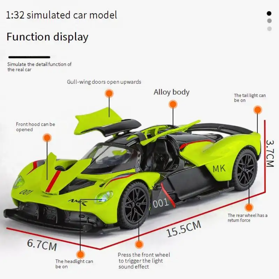 Pullback Power Die-cast Car with Doors Openable - Sound and Lights W32302