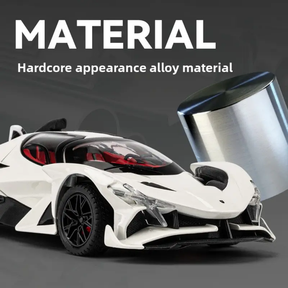 Scale 1:24 Asten Martin Pullback Power Die-cast Car with Doors Openable - Horn, Sound and Lights CZ160