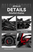 Scale 1:24 Asten Martin Pullback Power Die-cast Car with Doors Openable - Horn, Sound and Lights CZ160