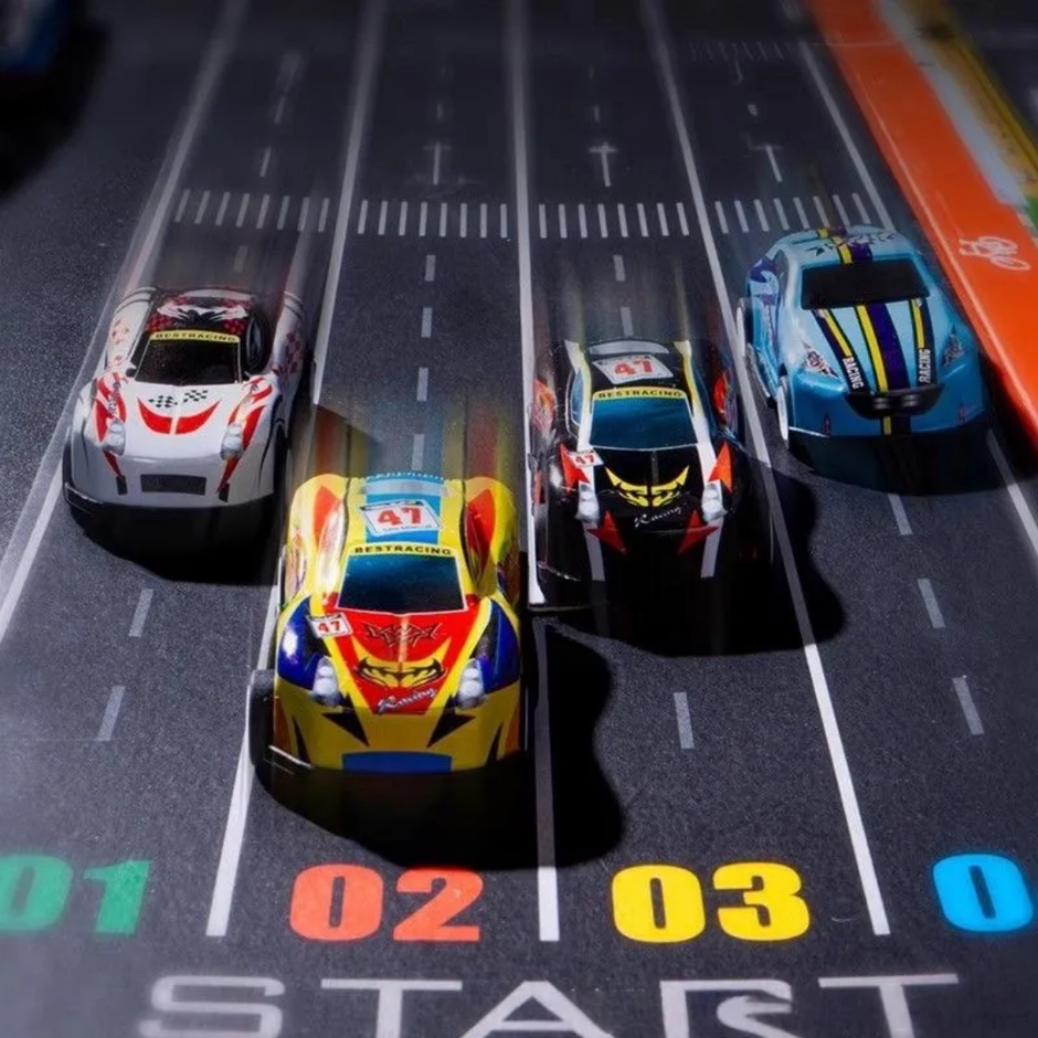 Cars Truck Theme Gift Pack with Tracks and Parking Space - Pack of 48 Cars