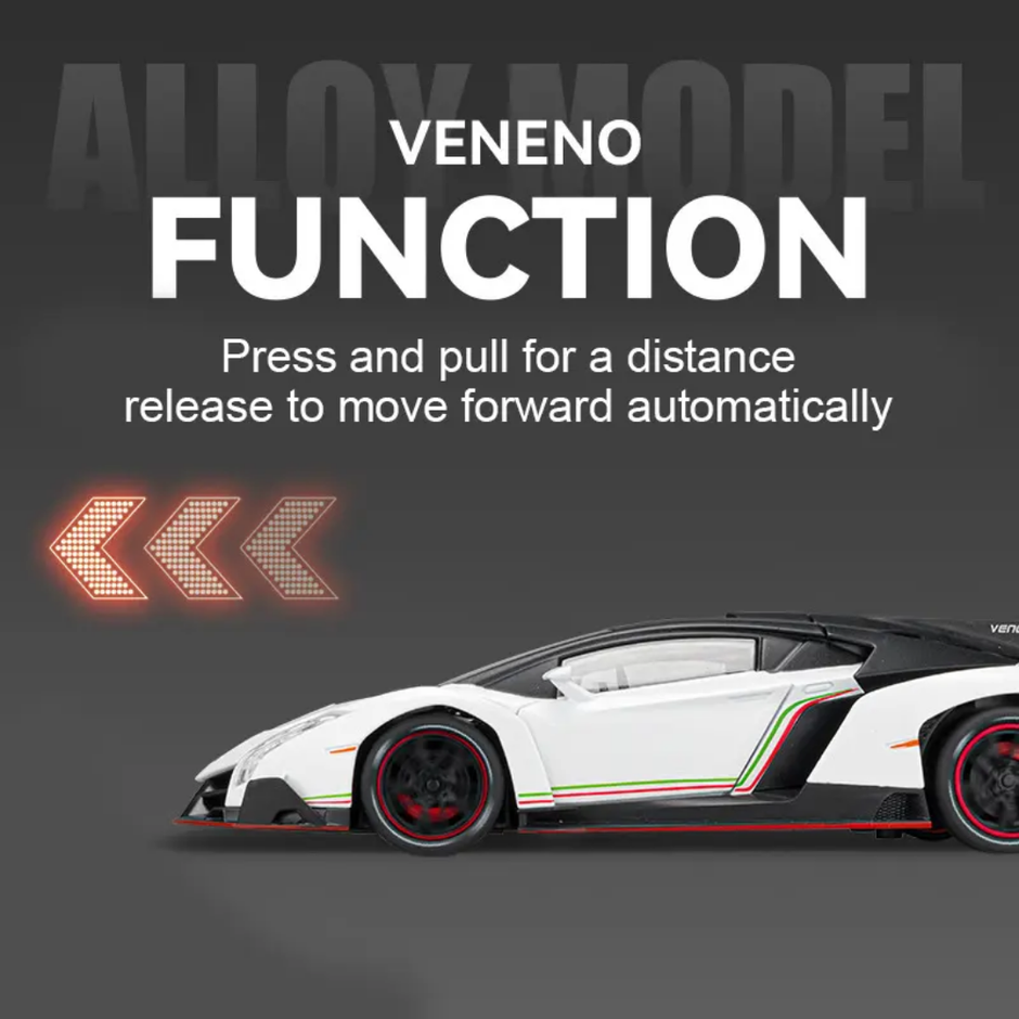 Scale 1:24 Pullback Power Die-cast Car with Doors Openable - Horn, Sound and Lights CZ147D