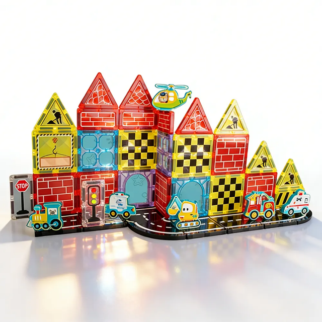City Magnetic Tile Blocks - 40 pcs Construction Game