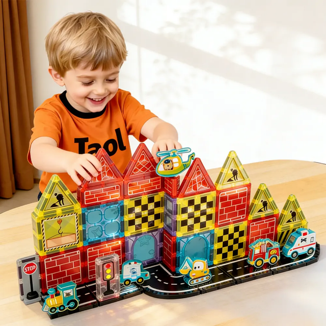 City Magnetic Tile Blocks - 40 pcs Construction Game