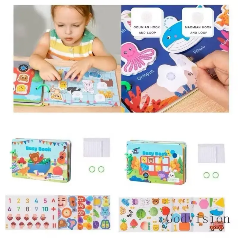 Animal Theme Handy Busy Book - Velcro Activity