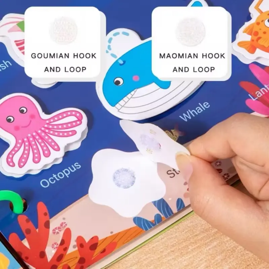 Animal Theme Handy Busy Book - Velcro Activity