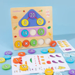Wooden Numerical Learning Game with Cards - 2 in 1 Digital Clock