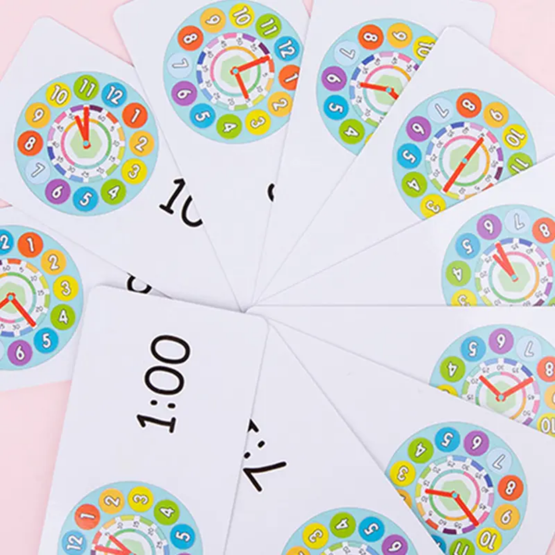 Wooden Numerical Learning Game with Cards - 2 in 1 Digital Clock