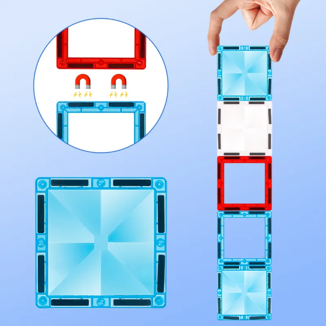 Art Magnetic Tile Building Blocks - 58 pcs Construction Game (Astronaut Theme)