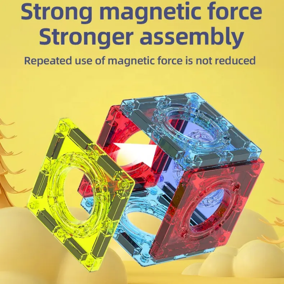 Magna Flow Pro - 120 Pieces Magic Magnetic Tile Blocks with Marble Run Set (Music & Lights)