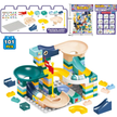 Blocks Sliding Ball Drop Builder - 100 Pieces Variable Block & Marble Run Set (Violet edition)
