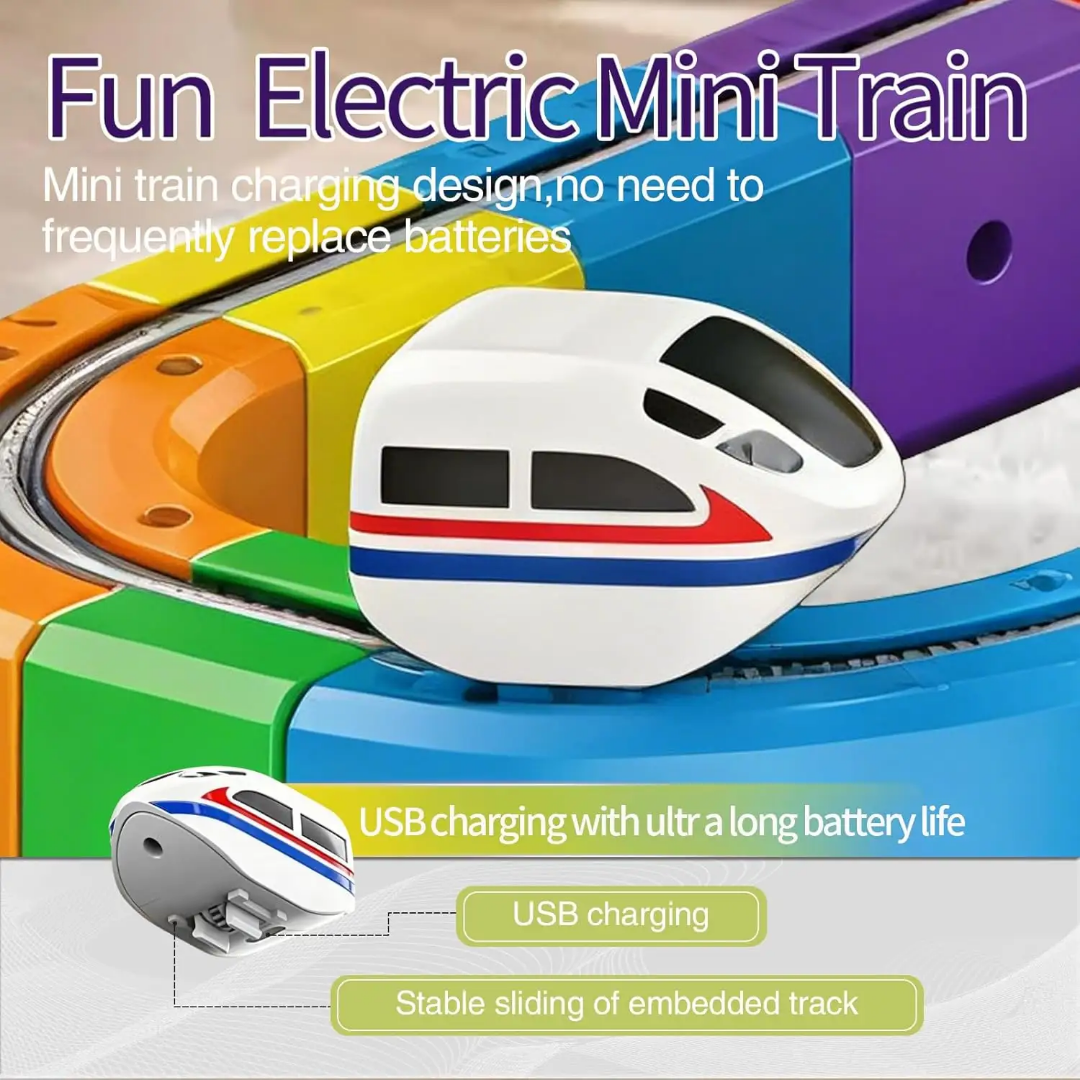 Cube Track Express - 51 Pieces DIY Magnetic Cube Railway Building Set