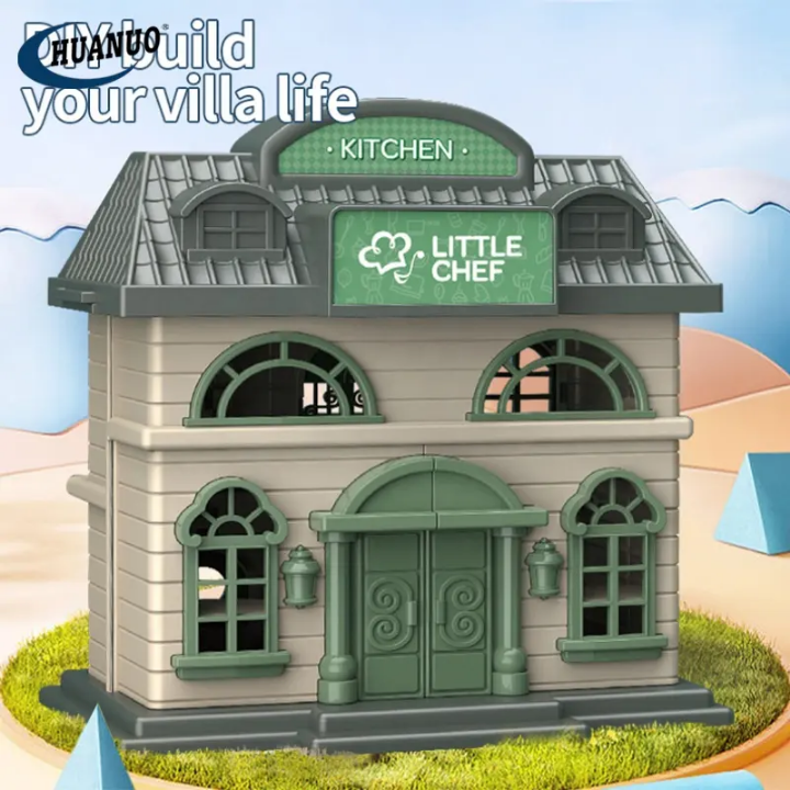 Little Chef Villa - 2 in 1 DIY Playhouse & Kitchen Playset
