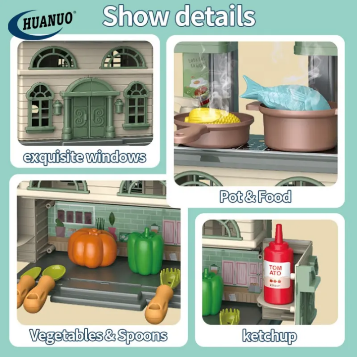 Little Chef Villa - 2 in 1 DIY Playhouse & Kitchen Playset