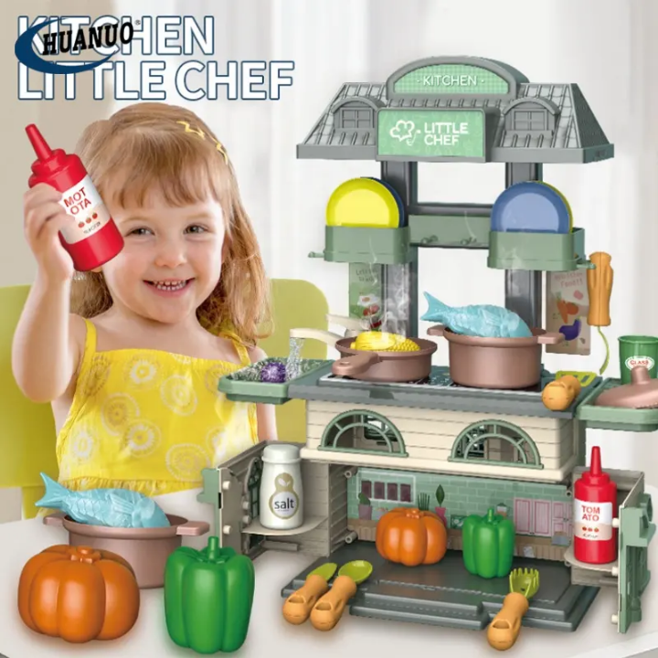 Little Chef Villa - 2 in 1 DIY Playhouse & Kitchen Playset