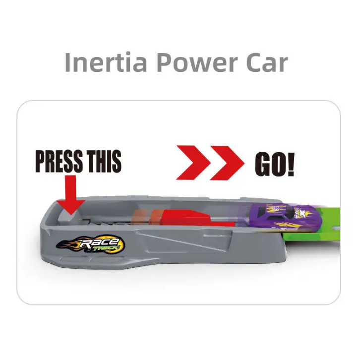 Max Track Racer- 360 Degree Stunt Loop Racing Car Track Set with Inertia Power Cars