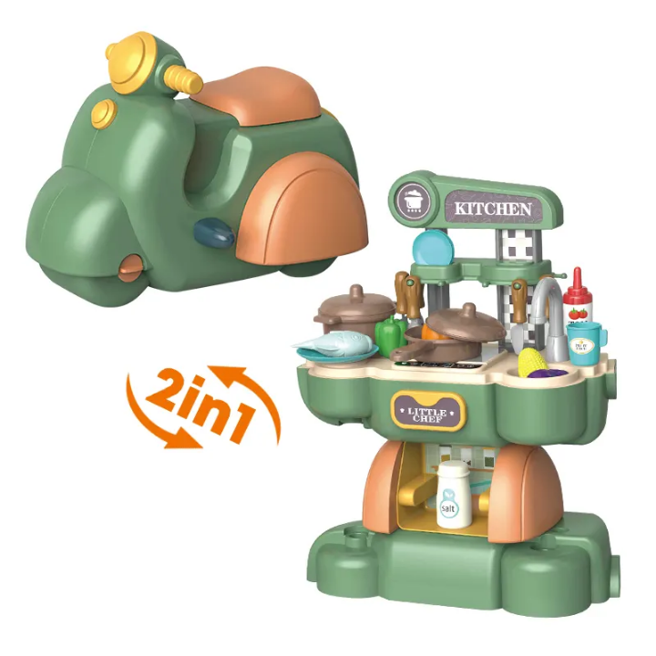 Little Chef Rider - 2 in 1 DIY Motorbike & Kitchen Playset