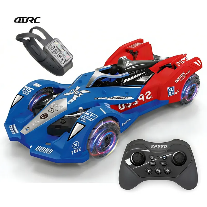 FOFX Speed Force - 4DRC Formula Racing RC Car with LED Wheels & Watch