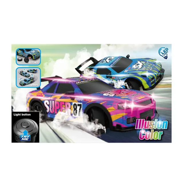 Super 87 Illusion - LED Drift RC Racing Car with Interchangeable Body & Colour Shift Lights