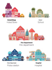 Magic Color Little City Builder - 115 Pieces Wooden Building Block Set with Vehicles, Figures & Play Mat