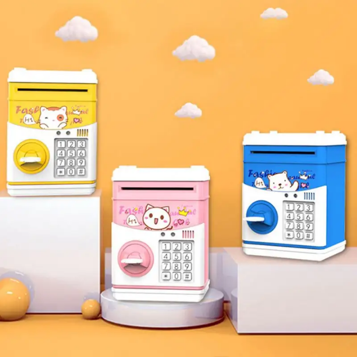 Cat Themed Electronic ATM Piggy Bank / Kids Money Safe