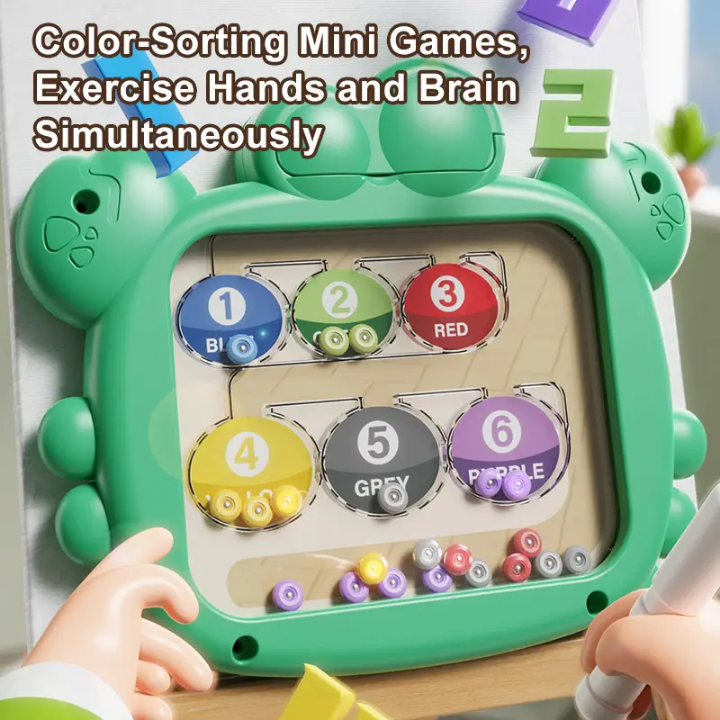 Dino Magnetic Board - 2 Sided Art & Colour Sorting Activity Set