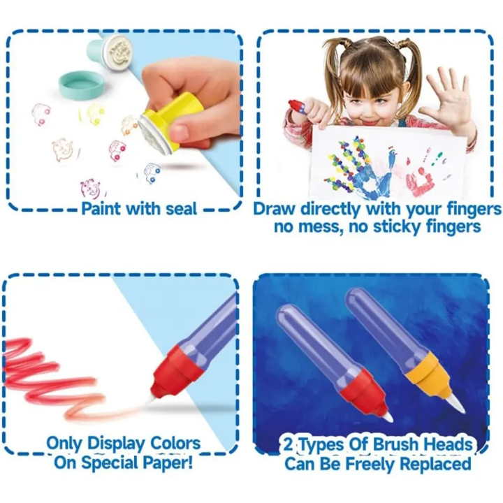 Color Draw Magic Paint & Stamp Studio - All in One Kids Art Set