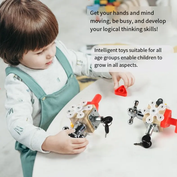 Montessori Activity Busy Cube - Multi skill Lock & Exploration Sensory Toy