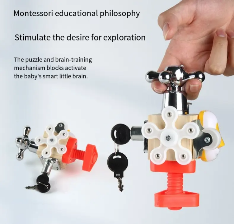 Montessori Activity Busy Cube - Multi skill Lock & Exploration Sensory Toy