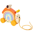 Snail Tractor Wooden Pull Along - Rainbow Stacking & Rolling Toddler Play Toy