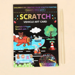 Children's DIY creative color scratch painting book with a scratch pen on a beige background