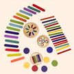 Wooden Montessori Sorting Bucket Jar — 4-in-1 Fine Motor Skills Set