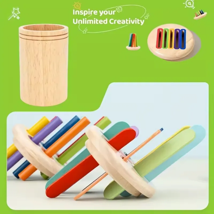 Wooden Montessori Sorting Bucket Jar — 4-in-1 Fine Motor Skills Set
