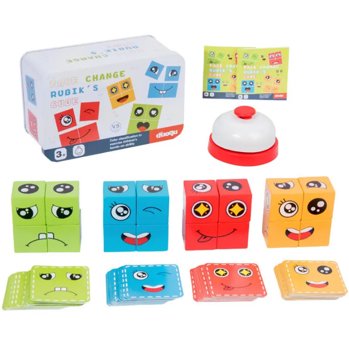 Face Changing Cube — Emotion Matching Puzzle Game with Buzzer Bell