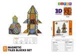 Magnetic tiles blocks set with rocket and diamond shapes, including packaging and product parameters.