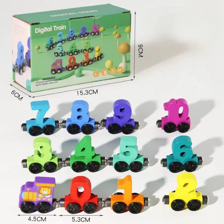 Wooden Magnetic Number Train — Counting & Number Learning Set