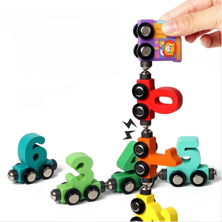 Wooden Magnetic Number Train — Counting & Number Learning Set